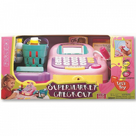 Игровой набор Keenway-супермаркет: кассовый аппарат, продукты - свет , звук 30241