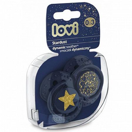 Пустышка силиконовая LOVI  Stardust симметричной формы, динамическая, 0-3 мес., 2 шт. (22/892_blue)
