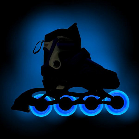 Раздвижные роликовые коньки RGX Atom Blue (светящиеся колеса)