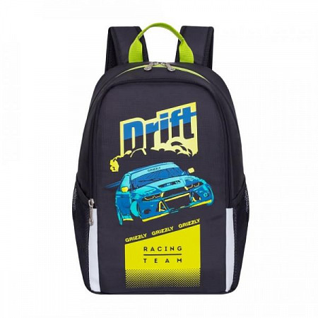 Школьный рюкзак GRIZZLY RB-863-1 black/lime