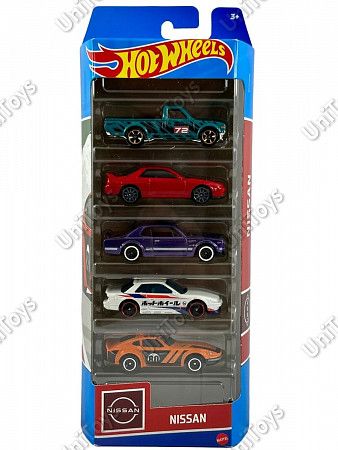 На картинке изображен Набор машинок Hot Wheels Nissan 5 шт. (1806 HLY73) Набор машинок Hot Wheels Nissan 5 шт. (1806 HLY73)