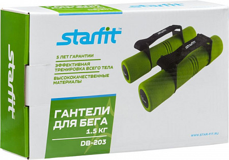 Гантель неопреновая Starfit DB-203 1,5 кг green