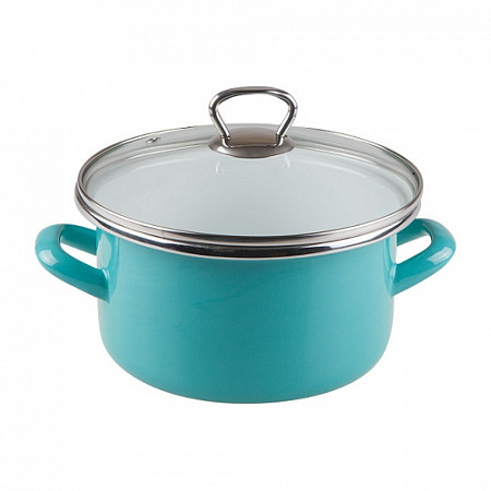 Кастрюля эмалированная Omelia 3 л turquoise 1-2230111