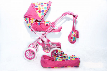 На картинке изображен Коляска для кукол RT 753 light pink Коляска для кукол RT 753 light pink