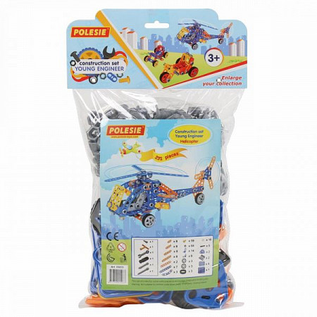 Конструктор Полесье Изобретатель Вертолёт №2 232 элемента в пакете 55033