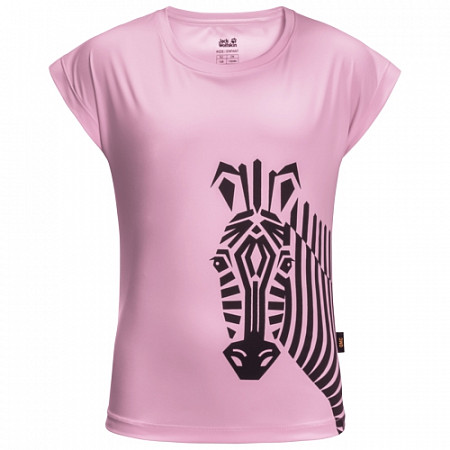 На картинке изображен Футболка детская Jack Wolfskin Zebra T Girls lilac Футболка детская Jack Wolfskin Zebra T Girls lilac