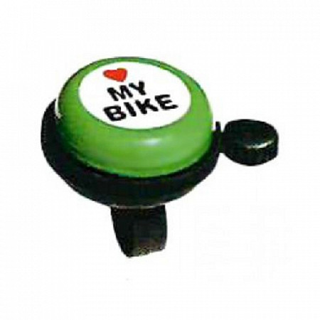 Велозвонок TBS I love my bike BELL-03E green