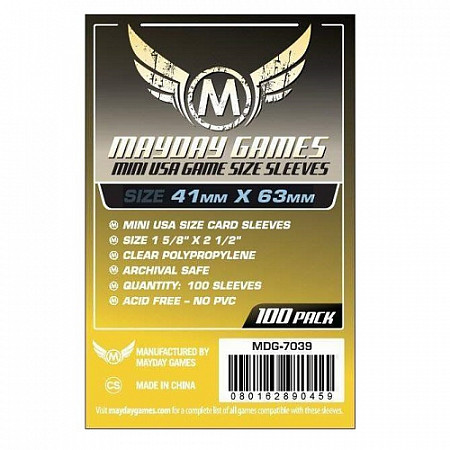 Протекторы для карт Mayday Games Стандарт 41x63 мм MDG-7039