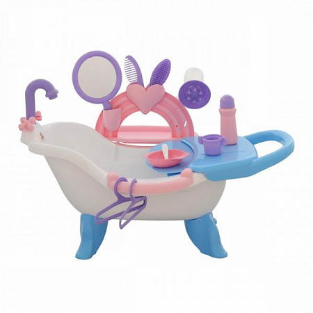 На картинке изображен Набор для купания кукол Полесье с аксессуарами 58607 Набор для купания кукол Полесье с аксессуарами 58607