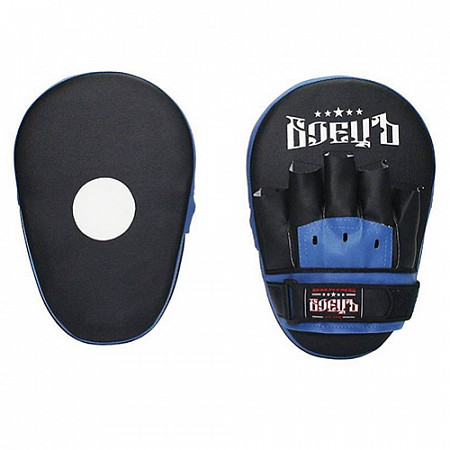 На картинке изображен Лапы боксерские прямые БОЕЦЪ 210 black/blue Лапы боксерские прямые БОЕЦЪ 210 black/blue