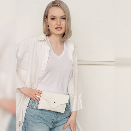 На картинке изображен Поясная сумка женская Ors Oro OMS-0151 white Поясная сумка женская Ors Oro OMS-0151 white