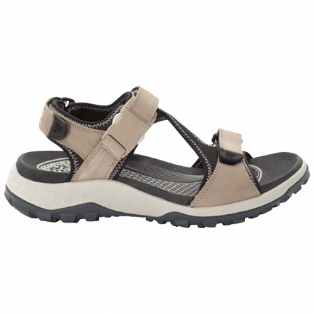 На картинке изображен Сандалии женские Jack Wolfskin Rocky Path Lt Sandal W sand / black Сандалии женские Jack Wolfskin Rocky Path Lt Sandal W sand / black