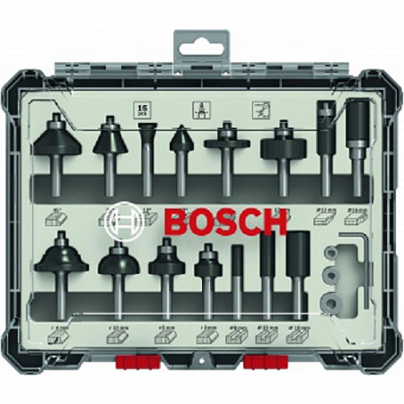 Набор фрез смешанный Bosch 8 мм 15шт 2607017472