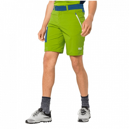 На картинке изображен Брюки мужские Jack Wolfskin Overland Shorts M spring lime Брюки мужские Jack Wolfskin Overland Shorts M spring lime