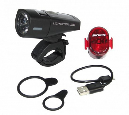 Комплект велофара+фонарь Sigma Sport Lightster USB / Nugget II 18650