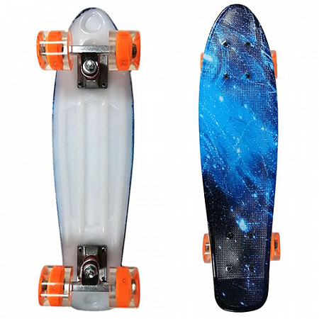 Penny board (пенни борд) Display Galaxy/orange LED