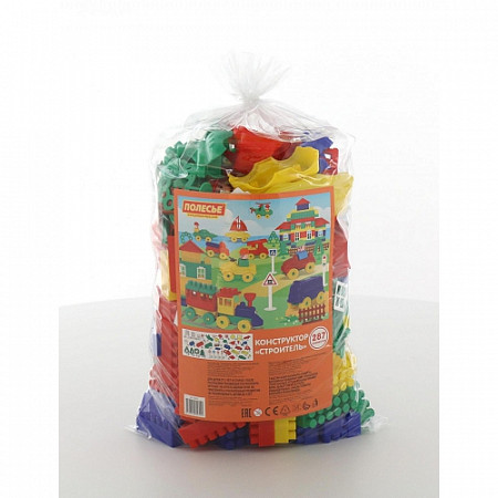 Конструктор Полесье Строитель 287 элементов в пакете 52551
