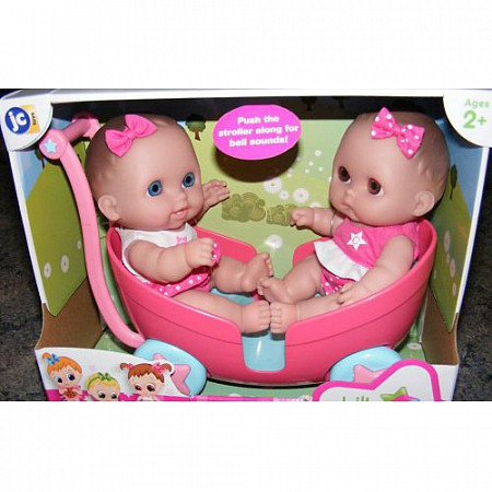 На картинке изображен Пупс JC в коляске TWINS/4 16982 Пупс JC в коляске TWINS/4 16982