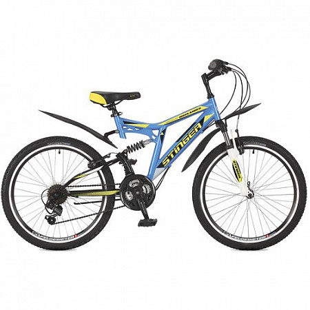 На картинке изображен Велосипед Stinger Highlander 24" (2017) Blue Велосипед Stinger Highlander 24" (2017) Blue
