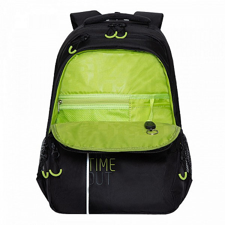 Рюкзак школьный GRIZZLY RU-030-3 /2 black/light green