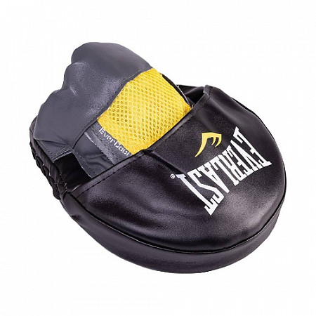 На картинке изображен Лапы боксерские Everlast Vinyl Mantis 4416U black/yellow Лапы боксерские Everlast Vinyl Mantis 4416U black/yellow