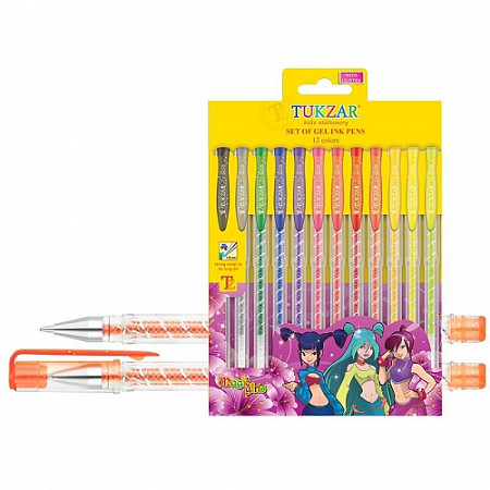 На картинке изображен Набор ручек гелевых Tukzar TZ 5208-12 Набор ручек гелевых Tukzar TZ 5208-12