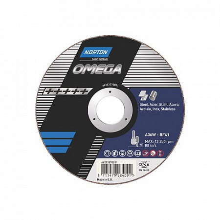 Круг отрезной Norton 125х2.5x22.2 мм для металла Omega 0714090816