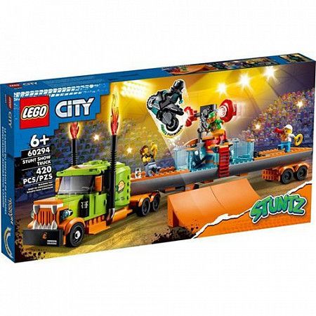 На картинке изображен Конструктор LEGO City "Грузовик для шоу каскадеров" 60294 Конструктор LEGO City "Грузовик для шоу каскадеров" 60294