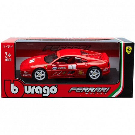 На картинке изображен Машинка Bburago 1:24 Ferrari F355 Challenge (18-26306) red Машинка Bburago 1:24 Ferrari F355 Challenge (18-26306) red