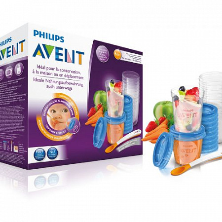 На картинке изображен Контейнеры для хранения продуктов Philips Avent SCF721/20 Контейнеры для хранения продуктов Philips Avent SCF721/20