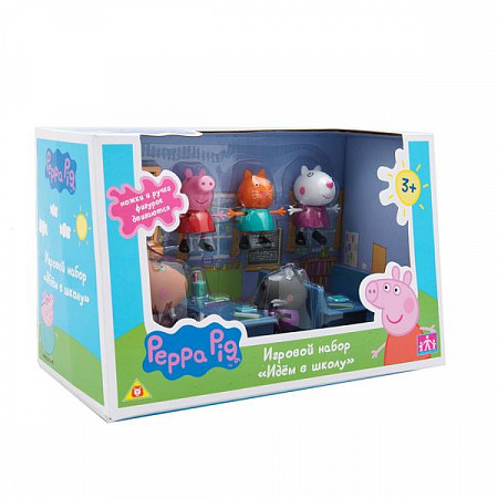 На картинке изображен Игровой набор Peppa Pig Идём в школу 20827 Игровой набор Peppa Pig Идём в школу 20827