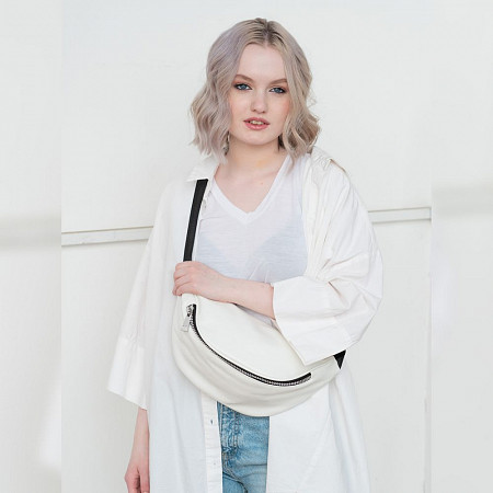 На картинке изображен Поясная сумка женская Ors Oro OMS-0153 white Поясная сумка женская Ors Oro OMS-0153 white