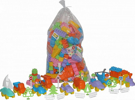 Конструктор Полесье Строитель 287 элементов в пакете 52551