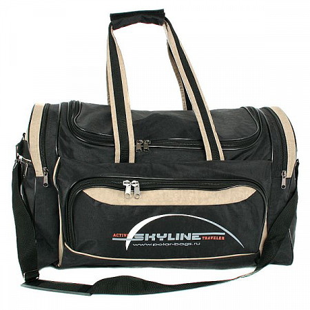 На картинке изображен Дорожная сумка Polar 6068с black/light blue Дорожная сумка Polar 6068с black/light blue