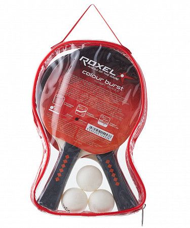 Набор для настольного тенниса Roxel Colour Burst 2 ракетки + 3 мяча