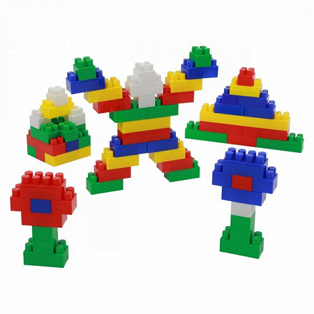 Конструктор Полесье Строитель 174 элемента в контейнере 50557