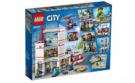На картинке изображен Конструктор LEGO City Городская больница 60204 Конструктор LEGO City Городская больница 60204