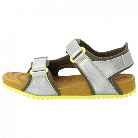 На картинке изображен Сандалии детские Jack Wolfskin Outfresh Deluxe Sandal K silver / khaki Сандалии детские Jack Wolfskin Outfresh Deluxe Sandal K silver / khaki