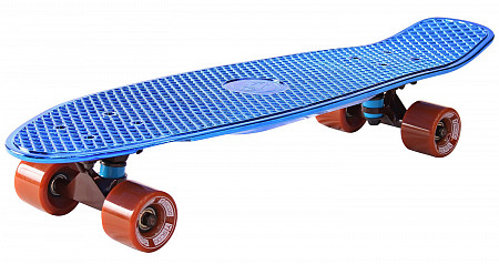 Penny board (пенни борд) Y-Scoo Big Fishskateboard Metallic 27 402H-Bl Blue-Brown