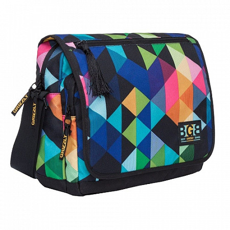 На картинке изображен Женская сумка GRIZZLY MD-855-6 multicolor geometry Женская сумка GRIZZLY MD-855-6 multicolor geometry