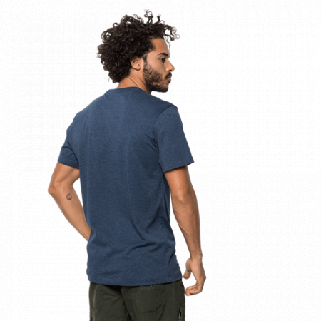 На картинке изображен Футболка мужская Jack Wolfskin Motosu Lake T M dark indigo Футболка мужская Jack Wolfskin Motosu Lake T M dark indigo