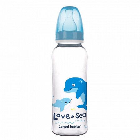 Бутылочка для кормления Canpol babies LOVE&SEA с узким горлышком 250 мл., 12+ мес. (59/400) blue