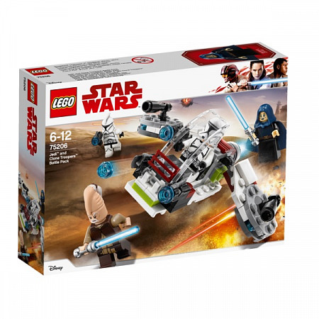 На картинке изображен Конструктор LEGO Star Wars Боевой набор джедаев и клонов-пехотинцев 75206 Конструктор LEGO Star Wars Боевой набор джедаев и клонов-пехотинцев 75206
