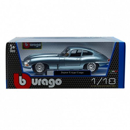 Машинка Bburago 1:18 Jaguar E-type Coupe (18-12044) silver