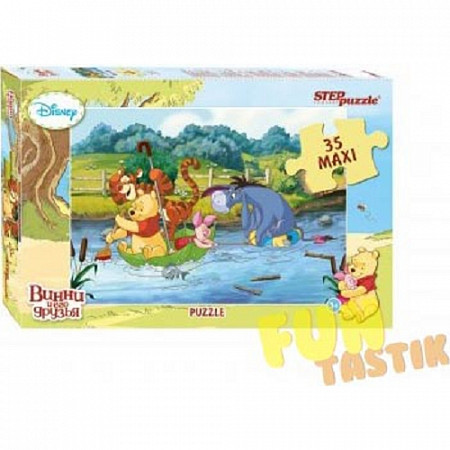 На картинке изображен Пазлы Step Puzzle 35 Disney Maxi "Медвежонок Винни" 91209 Пазлы Step Puzzle 35 Disney Maxi "Медвежонок Винни" 91209