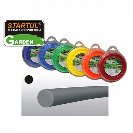 На картинке изображен Леска Startul ф 2,7мм х 72 м круглое сечение Garden ST6054-271 Леска Startul ф 2,7мм х 72 м круглое сечение Garden ST6054-271