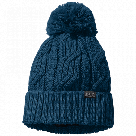 Шапка мужская Jack Wolfskin Stormlock Pompom Beanie poseidon blue 1905091-1134561