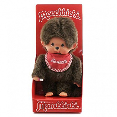 Мягкая игрушка Monchhichi Мальчик в красном слюнявчике 255010