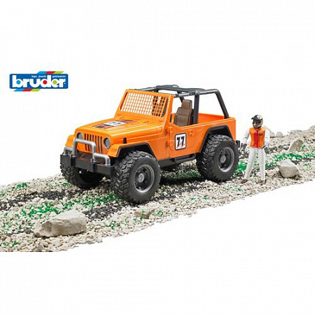 Игрушка Bruder Внедорожник Cross Country Racer оранжевый с гонщиком 02-542