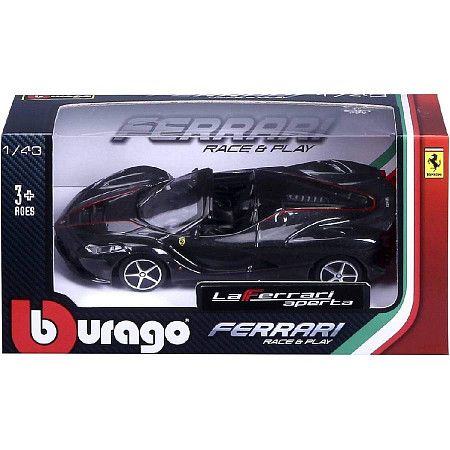 На картинке изображен Машинка Bburago 1:43 LaFerrari Aperta (18-36000/18-36031) black Машинка Bburago 1:43 LaFerrari Aperta (18-36000/18-36031) black